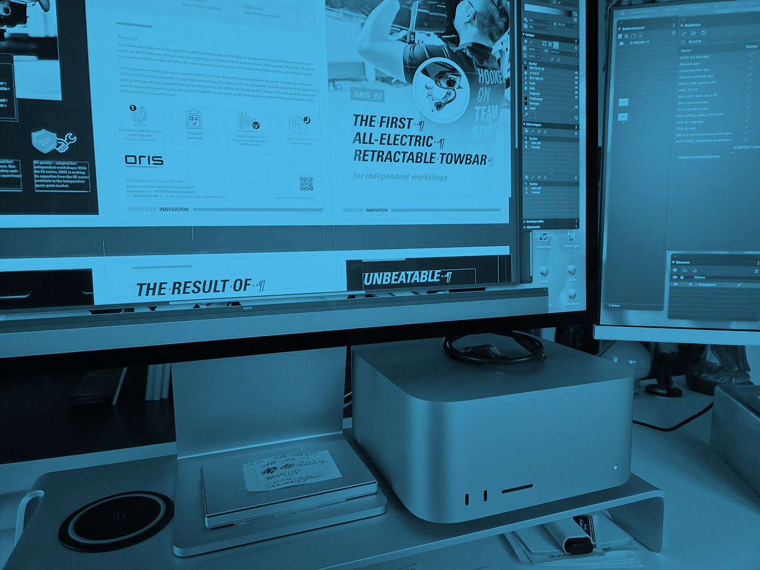 Blick in die Werbeagentur und den Arbeitsplatz